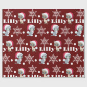 Persoonlijke naam Katten Kerstmis Cadeaupapier (Vlak)