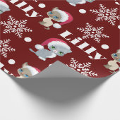Persoonlijke naam Katten Kerstmis Cadeaupapier (Hoek)