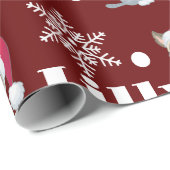 Persoonlijke naam Katten Kerstmis Cadeaupapier (Rol Hoek)