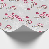 Persoonlijke naam Katten Kerstmis Cadeaupapier (Hoek)