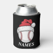 Persoonlijke Naam Kerst Baseball Santa Hoed Blikjeskoeler (Blikje Voorkant)