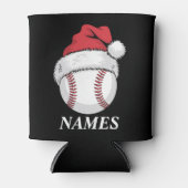 Persoonlijke Naam Kerst Baseball Santa Hoed Blikjeskoeler (Voorkant)