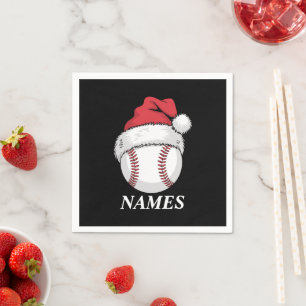 Persoonlijke Naam Kerst Baseball Santa Hoed Servet