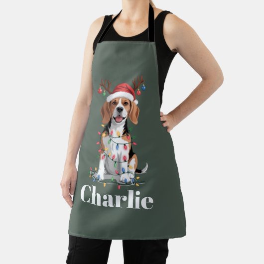 Persoonlijke naam kerst Beagle hond liefhebber Schort (Insitu)