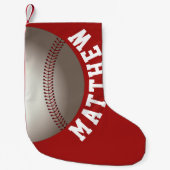Persoonlijke naam kerst honkbal kleine kerstsok (Voorkant)