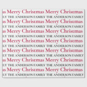 Persoonlijke naam kerstfamilie Merry Cadeaupapier (Vlak)