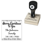 Persoonlijke naam kerstfamilie Merry Rubberstempel (Gestempeld)