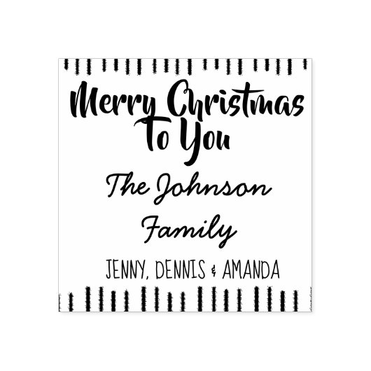 Persoonlijke naam kerstfamilie Merry Rubberstempel (Afrduk)