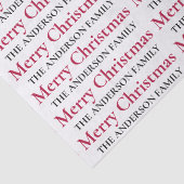 Persoonlijke naam kerstfamilie Merry Tissuepapier (Detail)