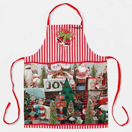 Persoonlijke naam  kerstfeestdag cadeaus schort (Voorkant)