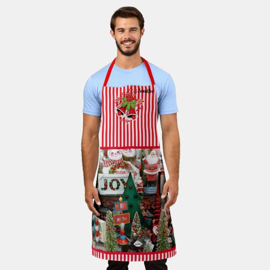 Persoonlijke naam  kerstfeestdag cadeaus schort (Gedragen)