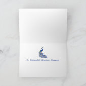 Persoonlijke naam Kerstkaart Peacock Feestdagen Kaart (Binnen)