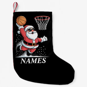Persoonlijke Naam Kerstman Santa Dunking Basketbal Kleine Kerstsok