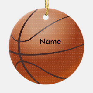 Persoonlijke naam Kerstmis Basketball Keramisch Ornament