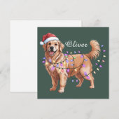 Persoonlijke naam Kerstmis Goud Retriever Hond Feestdagenkaart (Voorkant / Achterkant)