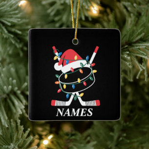 Persoonlijke Naam Kerstmis Hockey Xmas Sinterklaas Keramisch Ornament