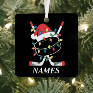 Persoonlijke Naam Kerstmis Hockey Xmas Sinterklaas Metalen Ornament