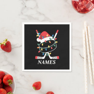 Persoonlijke Naam Kerstmis Hockey Xmas Sinterklaas Servet