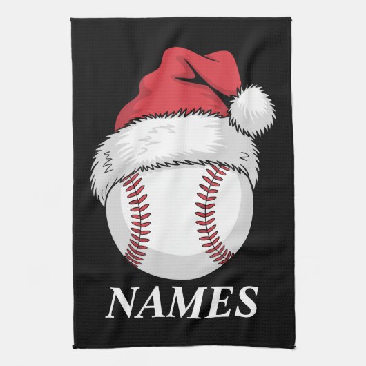 Persoonlijke Naam Kerstmis Honkbal Santa Hoed Theedoek (Verticaal)