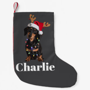 Persoonlijke Naam Kerstmis Tekkel Hond Lichten Kleine Kerstsok