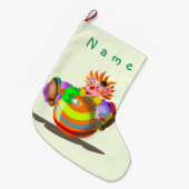 Persoonlijke naam kerststouwing met clown grote kerstsok (Voorkant (Hangend))