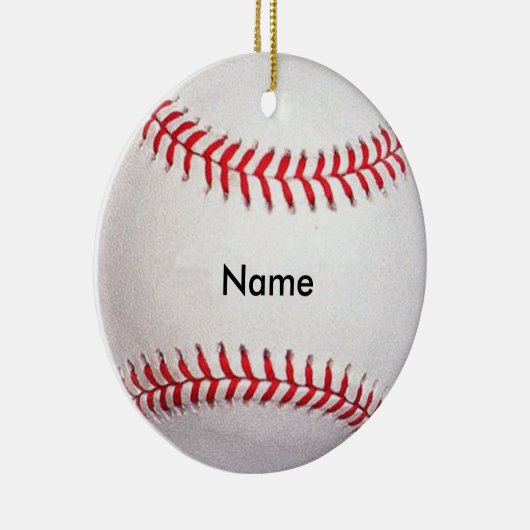 Persoonlijke naam kerstversiering honkbal keramisch ornament (Rechts)