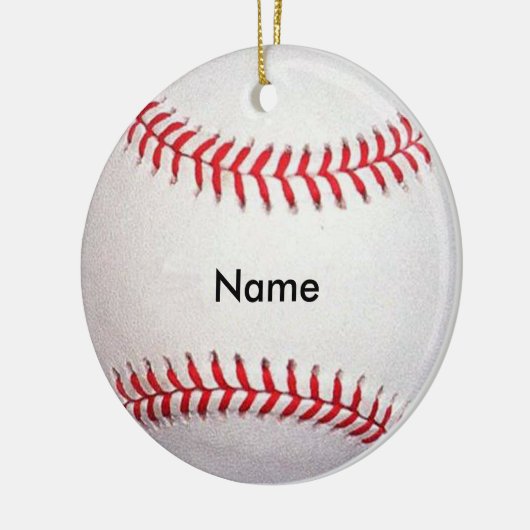 Persoonlijke naam kerstversiering honkbal keramisch ornament (Links)