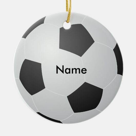 Persoonlijke naam kerstversiering voor voetbal keramisch ornament (Voorkant)