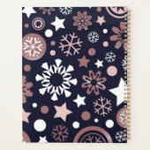 Persoonlijke naam kerstwinterroze sneeuwvlokken planner (Achterkant)