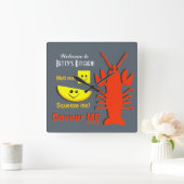 Persoonlijke naam - Keukenklok - Maine Lobster Vierkante Klok (Huis)