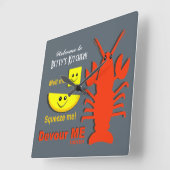 Persoonlijke naam - Keukenklok - Maine Lobster Vierkante Klok (Hoek)