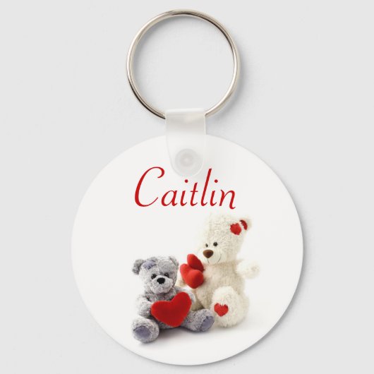 Persoonlijke naam Keyring - Teddy Bears Sleutelhanger (Voorkant)
