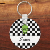 Persoonlijke naam kikker zwart-witvinkers sleutelhanger (Voorkant)
