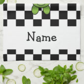 Persoonlijke naam kikker zwart-witvinkers theedoek (Gevouwen)