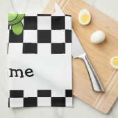 Persoonlijke naam kikker zwart-witvinkers theedoek (Quarter Fold)