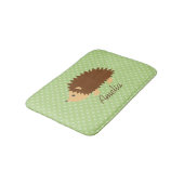 Persoonlijke naam kinder badmat met cute egel (Gekanteld)