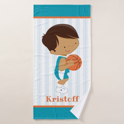 Persoonlijke naam Kinder Basketball Bath Towel Badhanddoek (Badhanddoek)