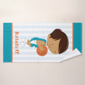 Persoonlijke naam Kinder Basketball Bath Towel Badhanddoek (Badhanddoek)