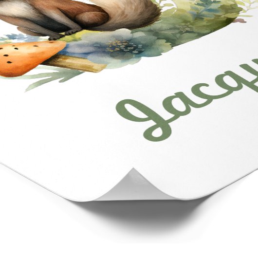 Persoonlijke naam kinderkamer poster bos letter J (Hoek)