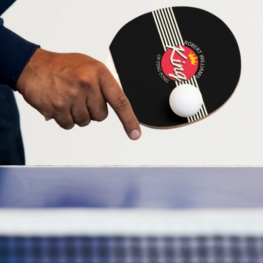 Persoonlijke naam King of Ping Pong Red Circle Tafeltennisbatje (Insitu)