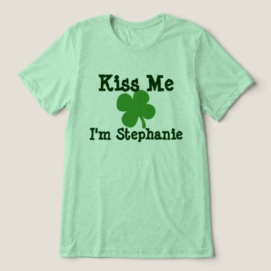 Persoonlijke naam Kiss me St. Patrick's Day Dames Tri-Blend Shirt (Design voorkant)