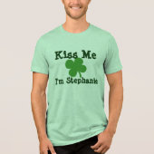 Persoonlijke naam Kiss me St. Patrick's Day Dames Tri-Blend Shirt (Voorkant)
