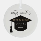 **Persoonlijke Naam Klas van 0000 Afstuderen Glas Ornament (Achterkant)