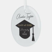 **Persoonlijke Naam Klas van 0000 Afstuderen Glas Ornament (Voorkant links)