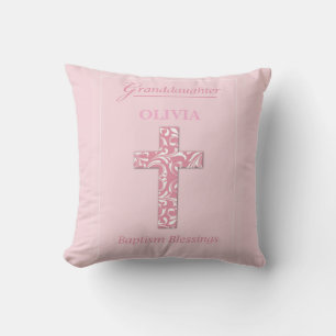 Persoonlijke naam kleindochter doop roze meisje kussen