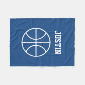 Persoonlijke naam kleine basketbal fleece deken (Voorkant (Horizontaal))