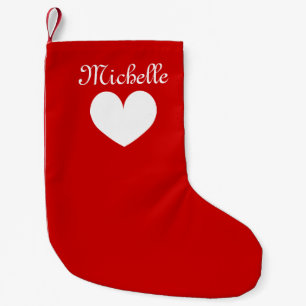 Persoonlijke naam kleine hart kerstsok