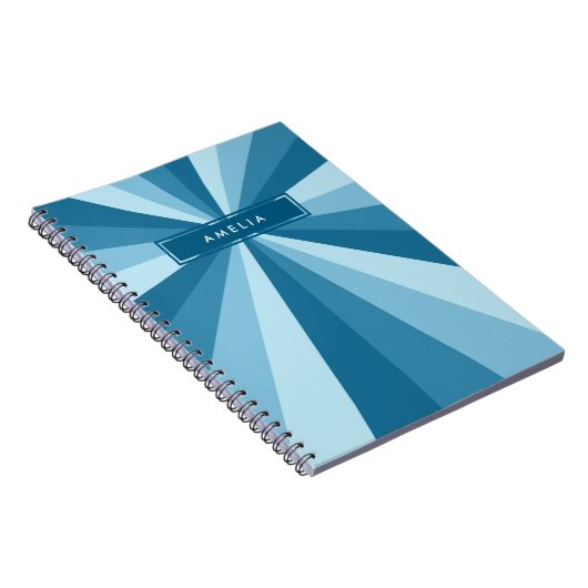 Persoonlijke naam Kleurenwielschaduwen van blauw Notitieboek (Rechterzijde)