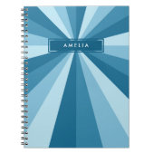Persoonlijke naam Kleurenwielschaduwen van blauw Notitieboek (Voorkant)