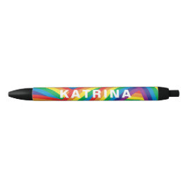 Persoonlijke naam kleurrijk regenboogpatroon zwarte inkt pen